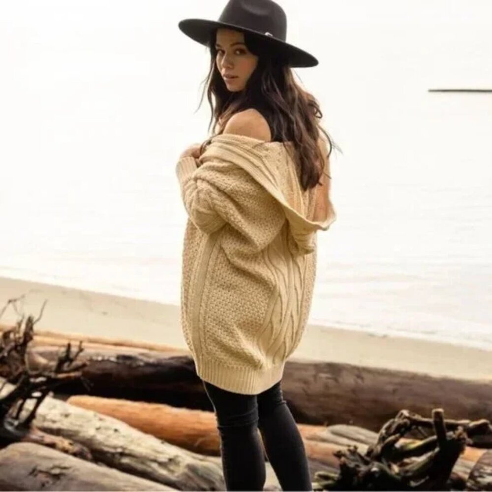 Jackson Rowe Pluto Cable Knit Cardigan Size Large